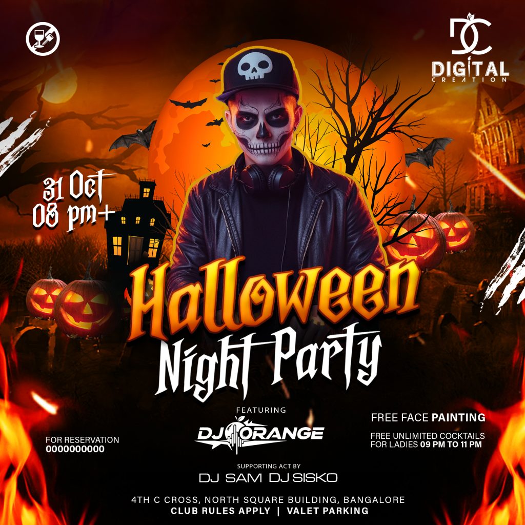 Halloween Night Club Flyer Free PSd Dwonload