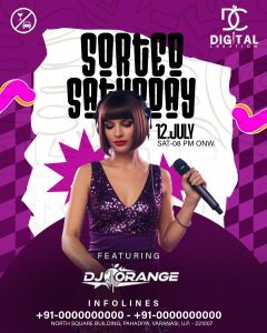 Soreted Saturday Night Club Flyer Free PSD Dwonload