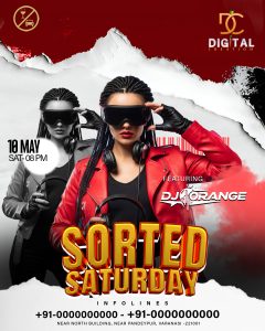 Download Sorted Saturday Night Club Flyer Free PSD – Perfect for Your Weekend Events!