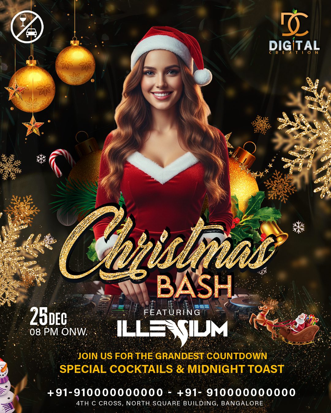 Download Free Christmas Party Flyer PSD | Editable Christmas Flyer Template
