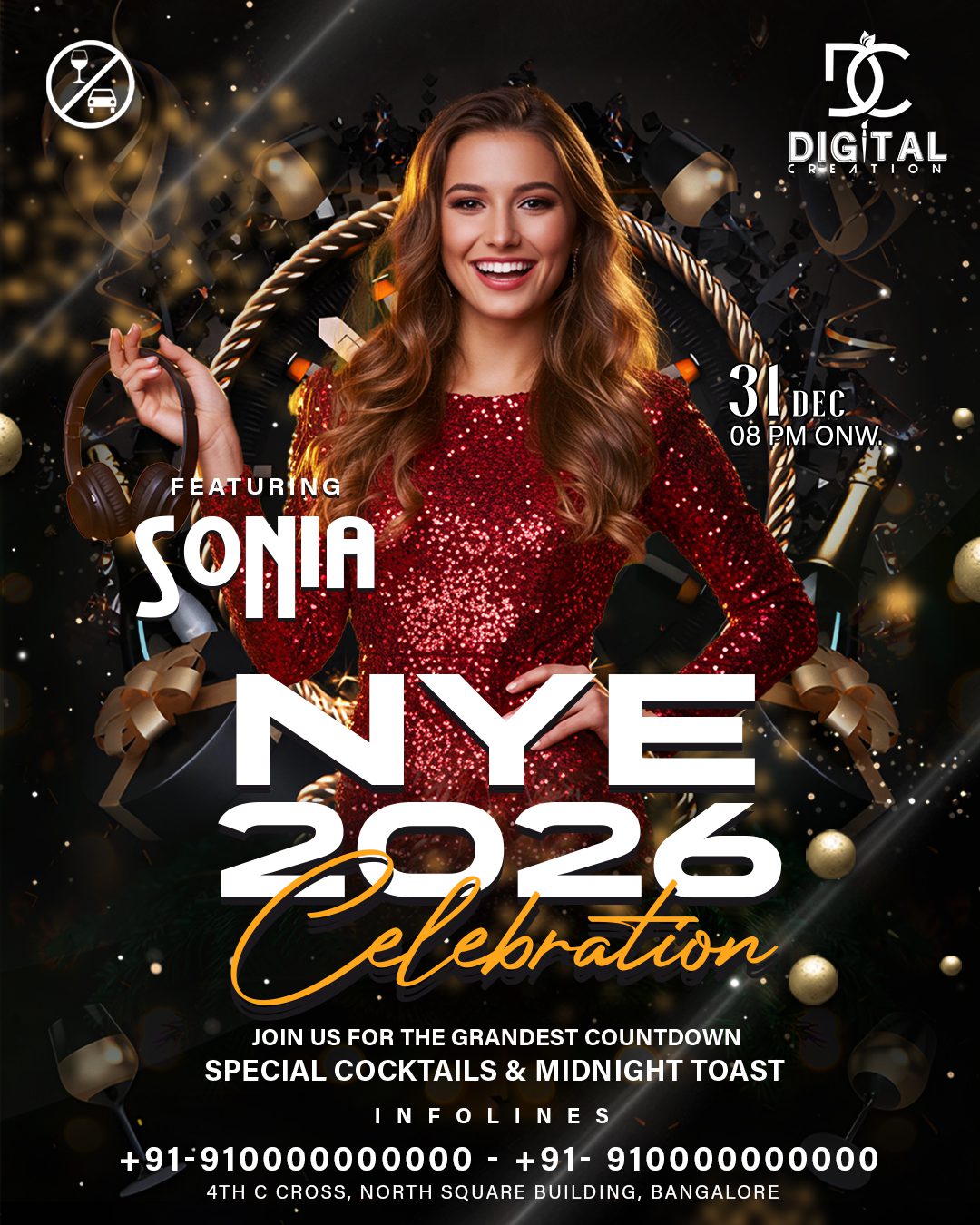 New Year Flyer PSD, New Year Eve Flyer Design